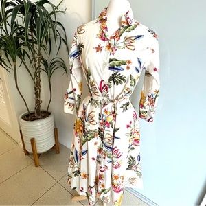 Zara Floral Button Down Dress